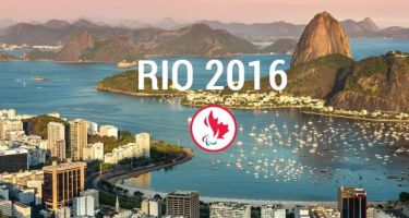 Panoramique de la Ville de Rio de Janeiro avec le logo d'Équipe Canada. Crédit –photo : Comité paralympique canadien.