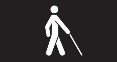 Icone d'une personne aveugle marchant avec une canne.