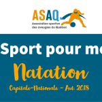 Image – Logo ASAQ. Du Sport pour moi ! Natation. Capitale-Nationale. Aut. 2018.