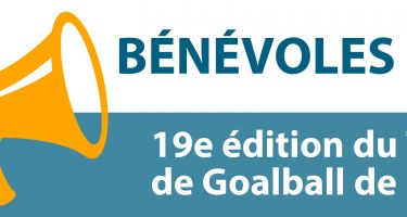 Bandeau - Bénévoles recherchés. 19e édition du Tournoi Invitation de Goalball de Montréal.