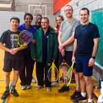 Tennis sonore ASAQ Aut. 2019. Photo de groupe 1 avec Alain, Neima, Naomie, Dimitri, Sabrina, Hugues et Yan.